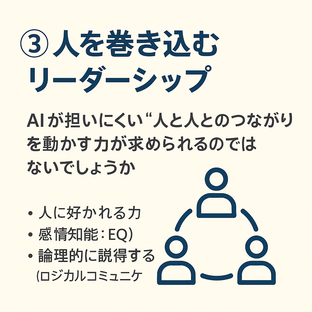 AI時代に必要なスキル(リーダーシップ)を説明する図解